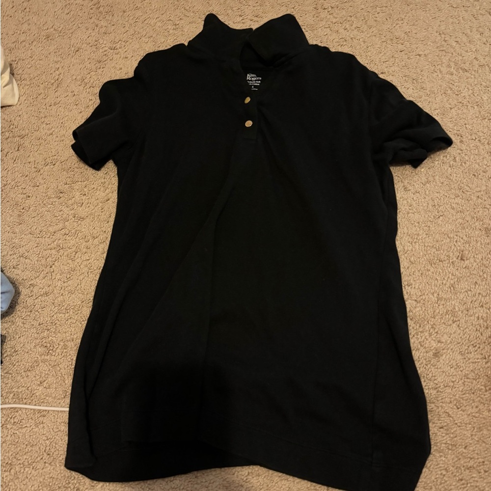 Kim rogers collard shirt black size small